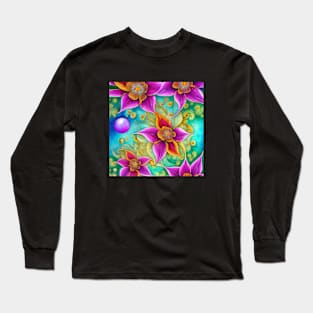 Purple Flowers Long Sleeve T-Shirt